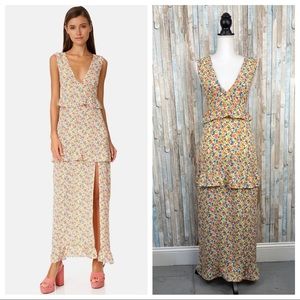 Nightwalker S Floral Print Ruffled Elsa Maxi Dress